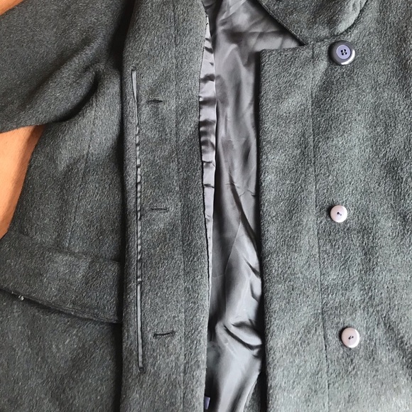 Vintage 70's Wool/Mohair Blend Coat in Dark Green - Picture 5 of 7
